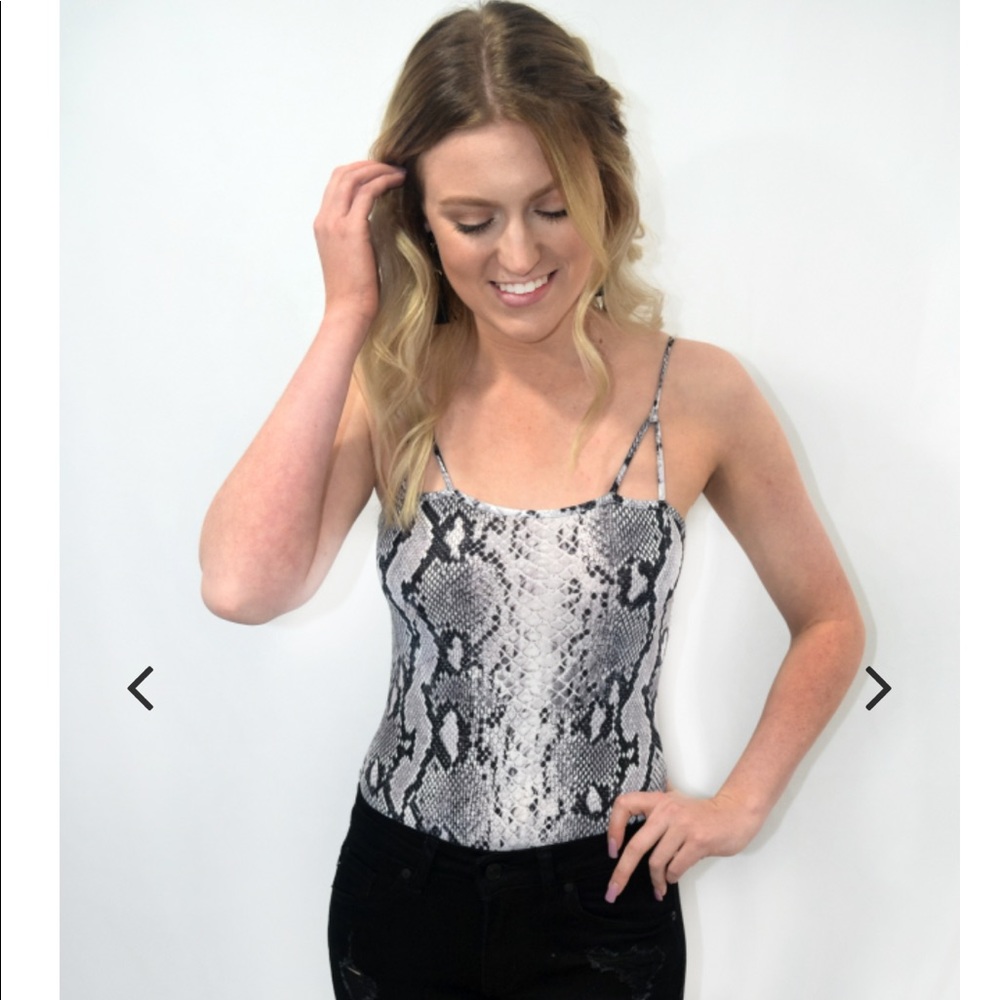 Black and white snake print bodysuit